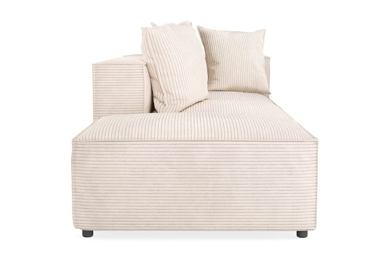 Cubo 3-sits Djup Modulsoffa + Fotpall i Manchester - Beige - Möbler - Soffa - Modulsoffor - Komplett modulsoffa