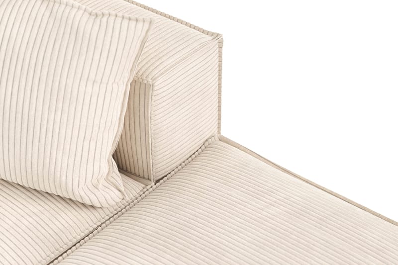 Cubo 3-sits Djup Modulsoffa + Fotpall i Manchester - Beige - Möbler - Soffa - Modulsoffor - Komplett modulsoffa