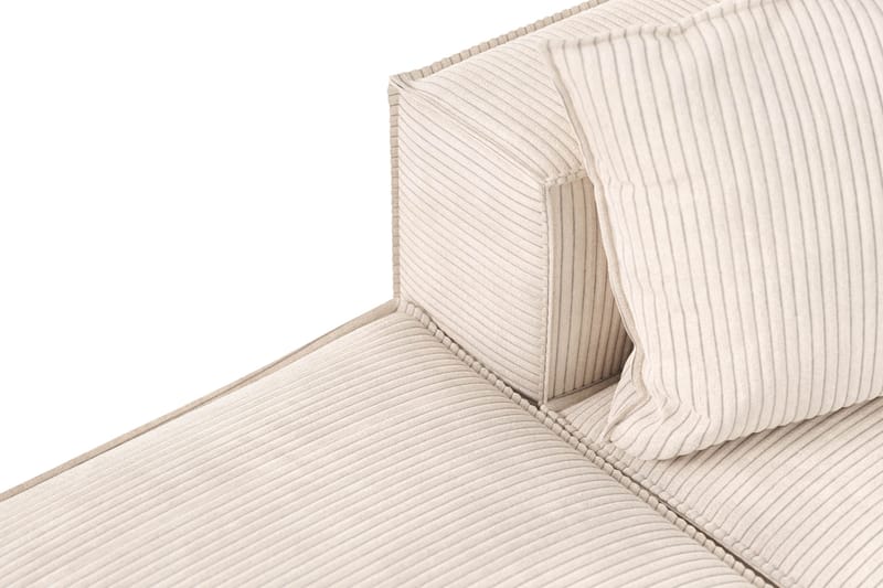 Cubo 3-sits Djup Modulsoffa + Fotpall i Manchester - Beige - Möbler - Soffa - Modulsoffor - Komplett modulsoffa