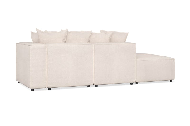 Cubo 3-sits Djup Modulsoffa + Fotpall i Tyg - Beige - Möbler - Soffa - Modulsoffor - Komplett modulsoffa
