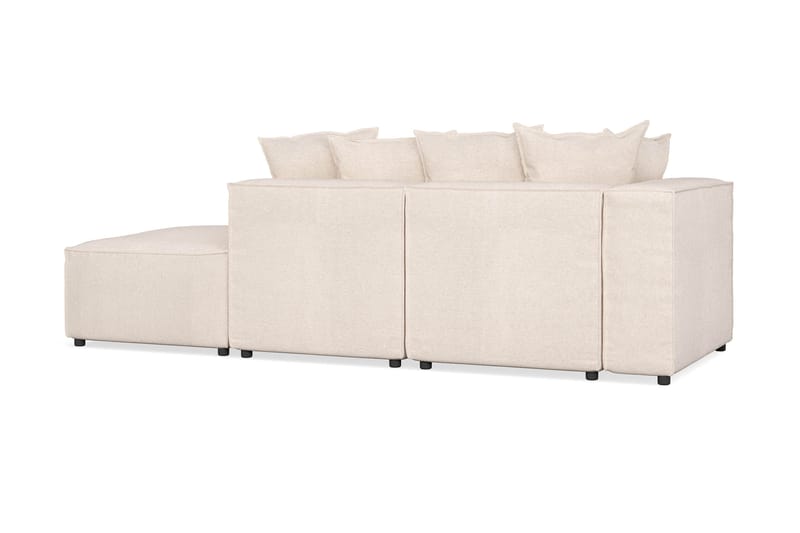 Cubo 3-sits Djup Modulsoffa + Fotpall i Tyg - Beige - Möbler - Soffa - Modulsoffor - Komplett modulsoffa