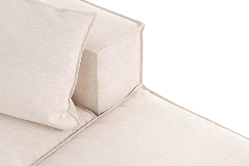 Cubo 3-sits Djup Modulsoffa + Fotpall i Tyg - Beige - Möbler - Soffa - Modulsoffor - Komplett modulsoffa