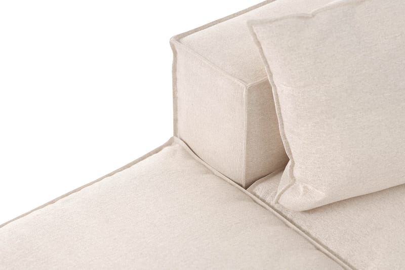 Cubo 3-sits Djup Modulsoffa + Fotpall i Tyg - Beige - Möbler - Soffa - Modulsoffor - Komplett modulsoffa