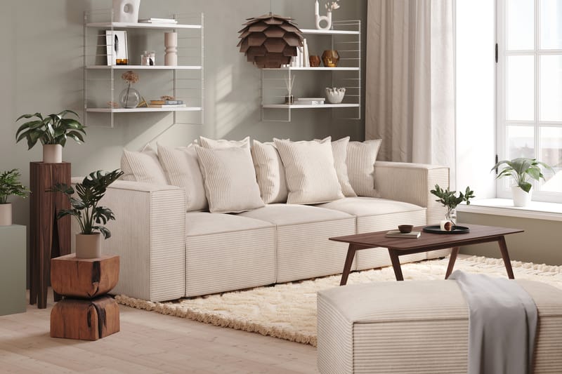 Cubo 4-sits Djup Modulsoffa i Manchester - Beige - Möbler - Soffa - 3 sits soffa
