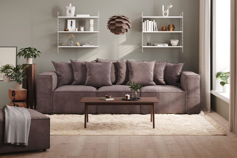 Cubo 4-sits Djup Modulsoffa i Sammet - Mörkgrå - Möbler - Soffa - 3 sits soffa