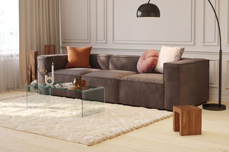 Cubo 4-sits Djup Modulsoffa i Sammet - Mörkgrå - Möbler - Soffa - 3 sits soffa