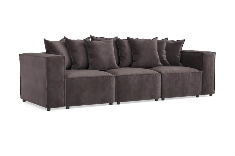 Cubo 4-sits Djup Modulsoffa i Sammet - Mörkgrå - Möbler - Soffa - 3 sits soffa