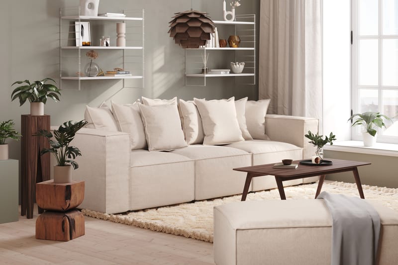 Cubo 4-sits Djup Modulsoffa i Tyg - Beige - Möbler - Soffa - 3 sits soffa