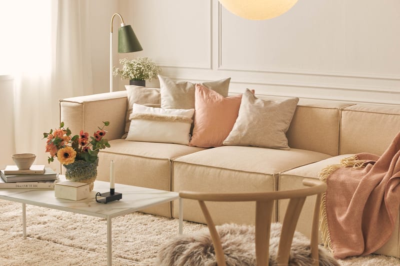 Cubo 4-sits Djup Modulsoffa i Tyg - Beige - Möbler - Soffa - 3 sits soffa