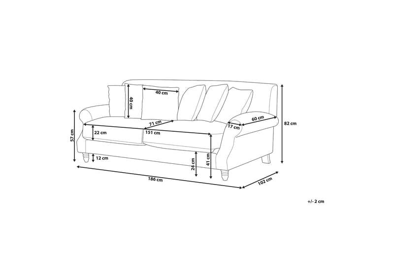 Eike Soffa 2-4 Sits - Blå - 3 sits soffa