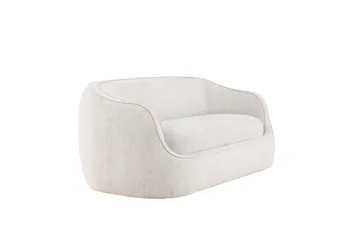 Elio 3-sits Mjuk Svängd Soffa i Tyg - Ljusbeige - Möbler - Soffa - 3 sits soffa