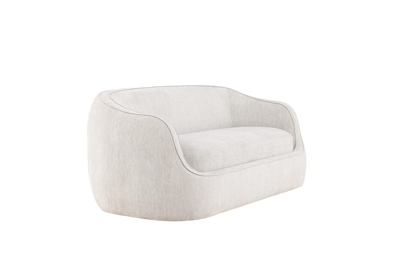 Elio 3-sits Mjuk Svängd Soffa i Tyg - Ljusbeige - Möbler - Soffa - 3 sits soffa