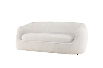Elio 3-sits Mjuk Svängd Soffa i Tyg - Ljusbeige - Möbler - Soffa - 3 sits soffa