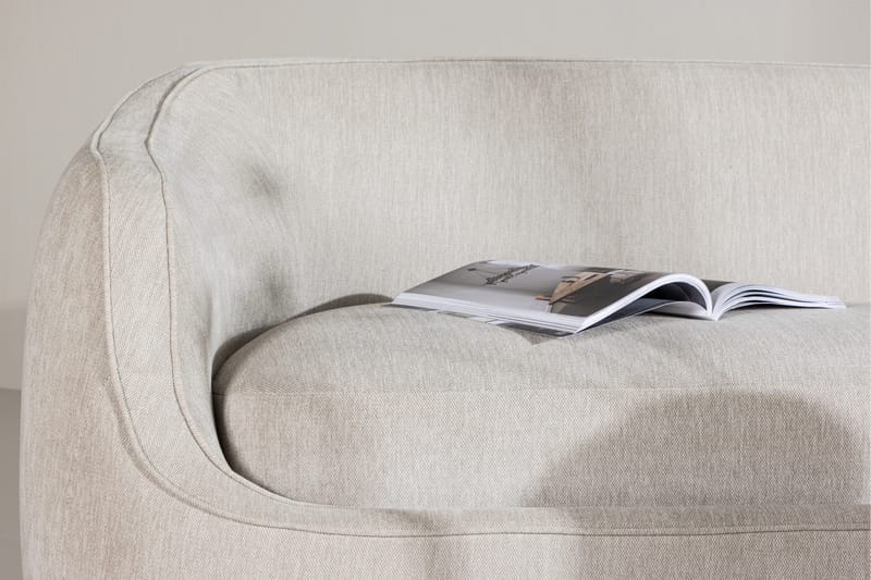Elio 3-sits Mjuk Svängd Soffa i Tyg - Ljusbeige - Möbler - Soffa - 3 sits soffa