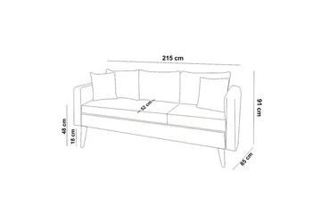 Espeut 3-sits Soffa - Grå - Möbler - Soffa - 3 sits soffa