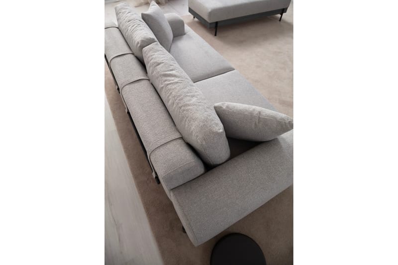 Eti 3-sits Soffa 98 cm i Tyg med Låga Armstöd - Grå - Möbler - Soffa - 3 sits soffa