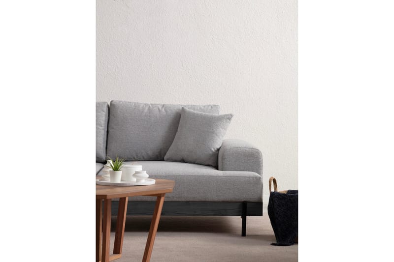 Eti 3-sits Soffa 98 cm i Tyg med Låga Armstöd - Grå - Möbler - Soffa - 3 sits soffa