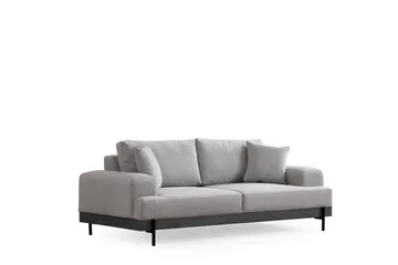 Eti 3-sits Soffa 98 cm i Tyg med Låga Armstöd - Grå - Möbler - Soffa - 3 sits soffa