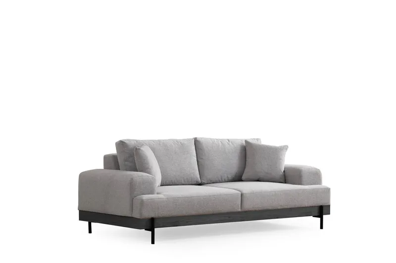 Eti 3-sits Soffa 98 cm i Tyg med Låga Armstöd - Grå - Möbler - Soffa - 3 sits soffa