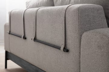 Eti 3-sits Soffa 98 cm i Tyg med Låga Armstöd - Grå - Möbler - Soffa - 3 sits soffa