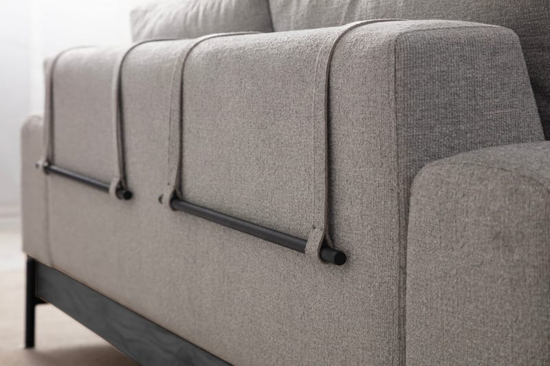 Eti 3-sits Soffa 98 cm i Tyg med Låga Armstöd - Grå - Möbler - Soffa - 3 sits soffa