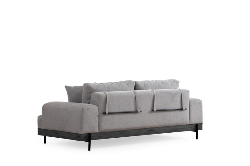Eti 3-sits Soffa 98 cm i Tyg med Låga Armstöd - Grå - Möbler - Soffa - 3 sits soffa