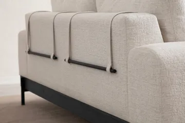 Eti 3-sits Soffa 98 cm i Tyg med Låga Armstöd - Vit - Möbler - Soffa - 3 sits soffa