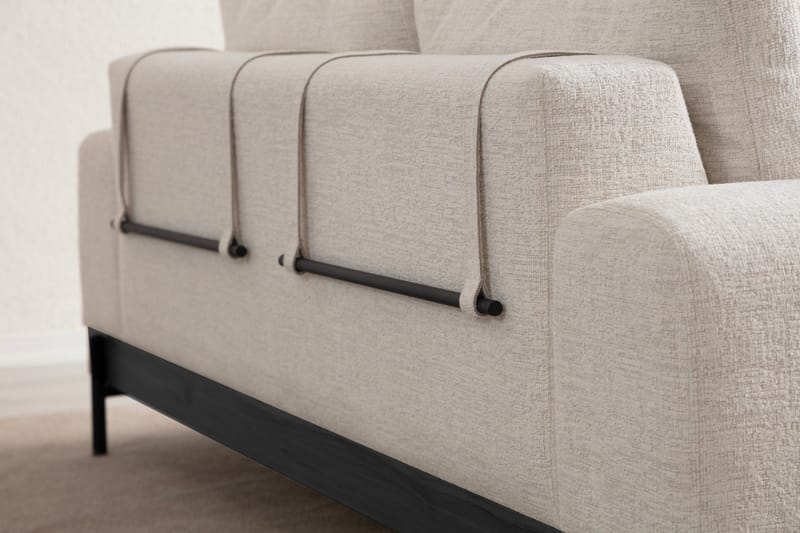 Eti 3-sits Soffa 98 cm i Tyg med Låga Armstöd - Vit - Möbler - Soffa - 3 sits soffa