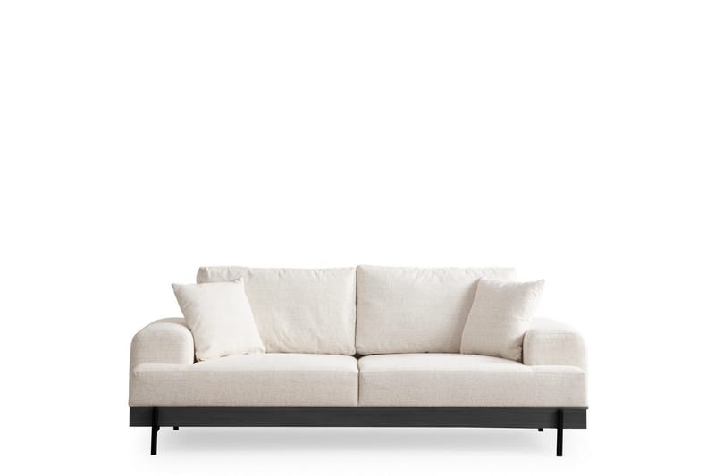 Eti 3-sits Soffa 98 cm i Tyg med Låga Armstöd - Vit - Möbler - Soffa - 3 sits soffa