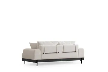 Eti 3-sits Soffa 98 cm i Tyg med Låga Armstöd - Vit - Möbler - Soffa - 3 sits soffa