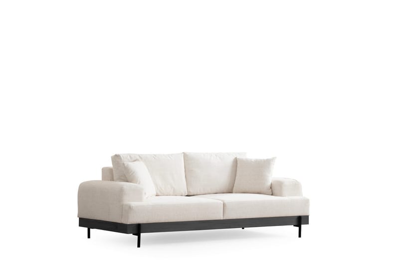 Eti 3-sits Soffa 98 cm i Tyg med Låga Armstöd - Vit - Möbler - Soffa - 3 sits soffa