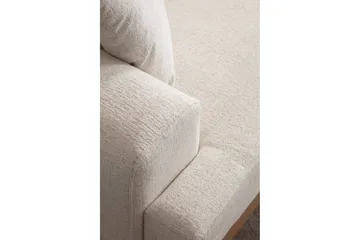 Eti 3-sits Soffa i Tyg med Träunderrede - Vit - Möbler - Soffa - 3 sits soffa