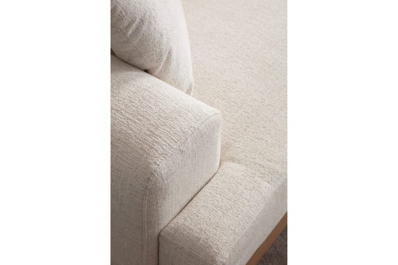 Eti 3-sits Soffa i Tyg med Träunderrede - Vit - Möbler - Soffa - 3 sits soffa