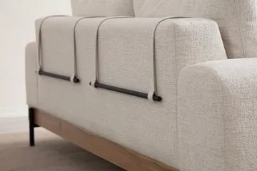Eti 3-sits Soffa i Tyg med Träunderrede - Vit - Möbler - Soffa - 3 sits soffa