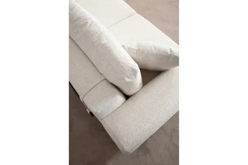 Eti 3-sits Soffa i Tyg med Träunderrede - Vit - Möbler - Soffa - 3 sits soffa