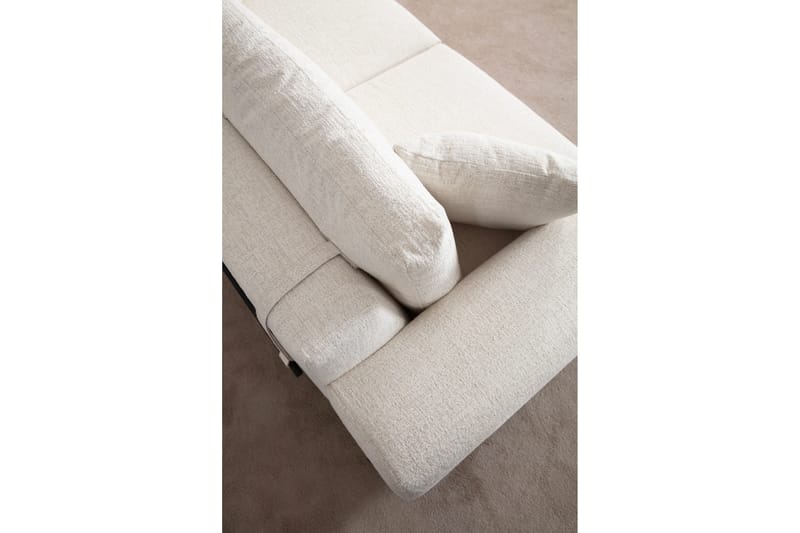 Eti 3-sits Soffa i Tyg med Träunderrede - Vit - Möbler - Soffa - 3 sits soffa