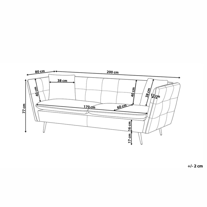 3-sits soffa Frederica - Rosa, guld/Sammet - Möbler - Soffa - Chesterfield soffa
