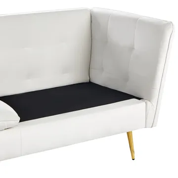 3-sits soffa Frederica - Vitt, guld/Sammet - Möbler - Soffa - Chesterfield soffa
