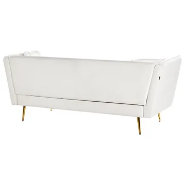 3-sits soffa Frederica - Vitt, guld/Sammet - Möbler - Soffa - Chesterfield soffa