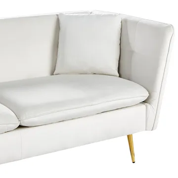 3-sits soffa Frederica - Vitt, guld/Sammet - Möbler - Soffa - Chesterfield soffa