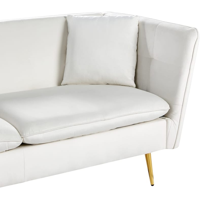 3-sits soffa Frederica - Vitt, guld/Sammet - Möbler - Soffa - Chesterfield soffa