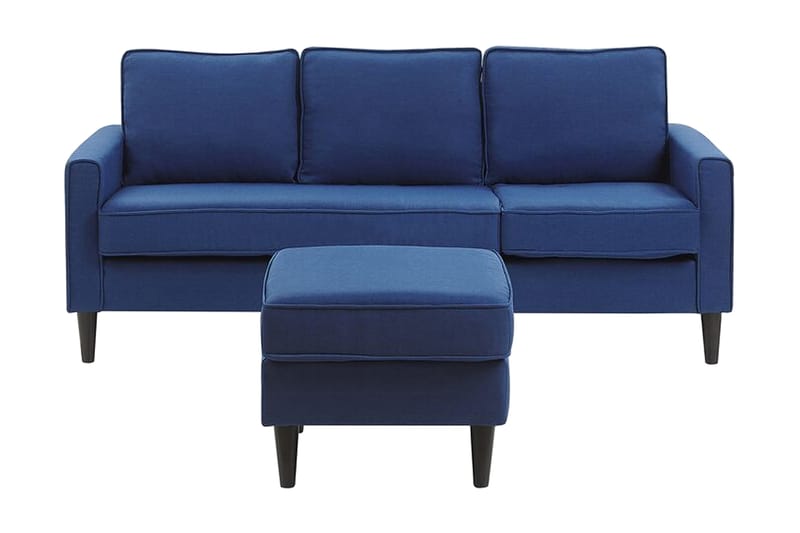 Fuimaono Soffa med Fotpall - Blå - Möbler - Soffa - 3 sits soffa