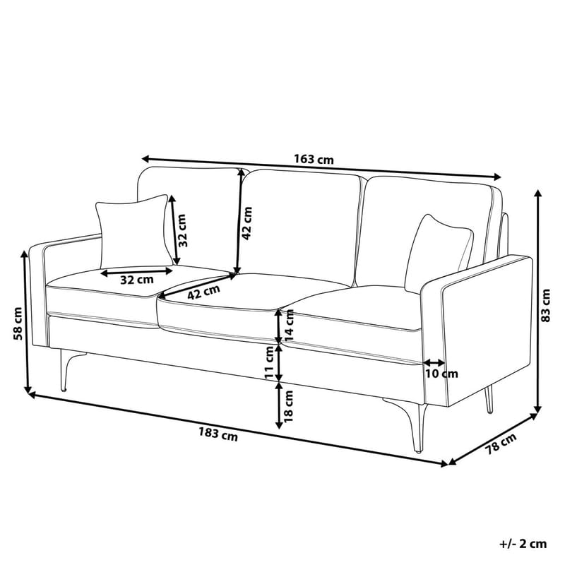 3-sits soffa Gavle - Beige, svart/Bouclé - Möbler - Soffa - 3 sits soffa