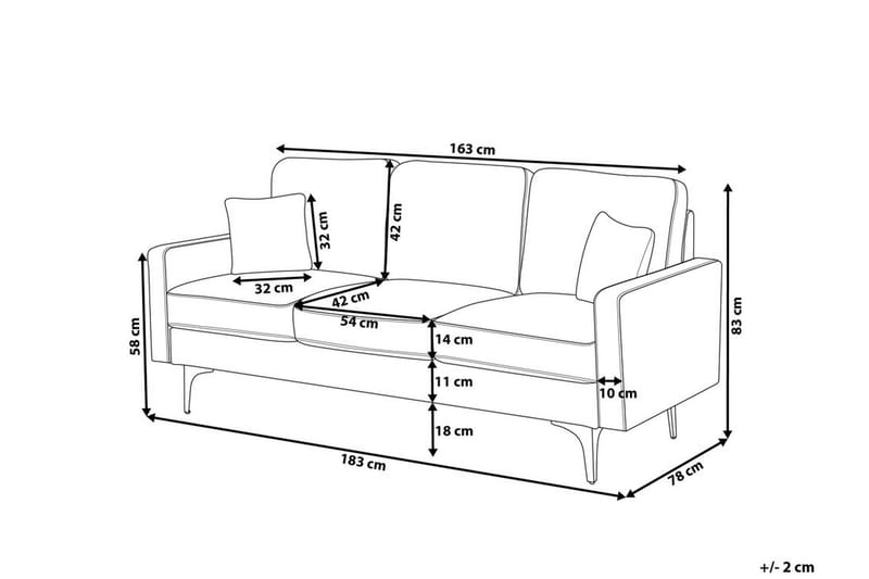 Gavle Soffa 3 Sits - Brun - 3 sits soffa