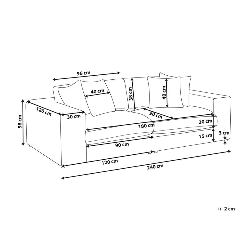 3-sits soffa Glorvika Ii - Vit - Möbler - Soffa - 3 sits soffa