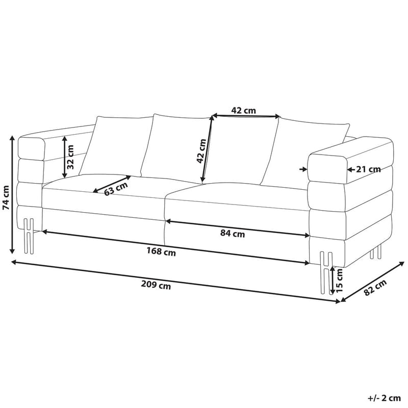 3-sits soffa Granna - Brun - Möbler - Soffa - Skinnsoffor
