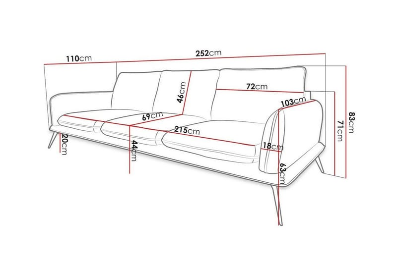 Graystone 3-sits Soffa beige - Möbler - Soffa - 3 sits soffa