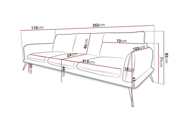 Graystone 3-sits Soffa - 3 sits soffa