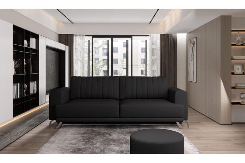 Jalissia 3-sits Soffa, Svart