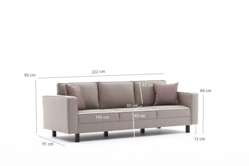 Kaletea Soffa 3-sits - Cream - Möbler - Soffa - 3 sits soffa